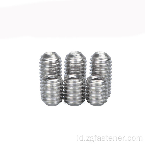 DIN916 Socket Stainless Steel Hexagon Socket Set Sekrup dengan Cup Point